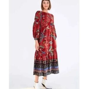 Farm Rio Dresses | Farm Rio Mystic Red Velvet Maxi Dress XL New